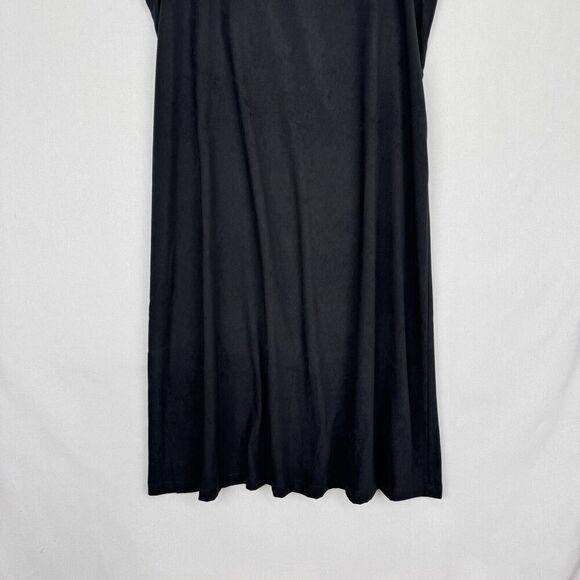 Vtg CJ Banks Dress Womens 18W Plus Black Midi Winter Nature Scene Modest Jumper - Picture 3 of 16